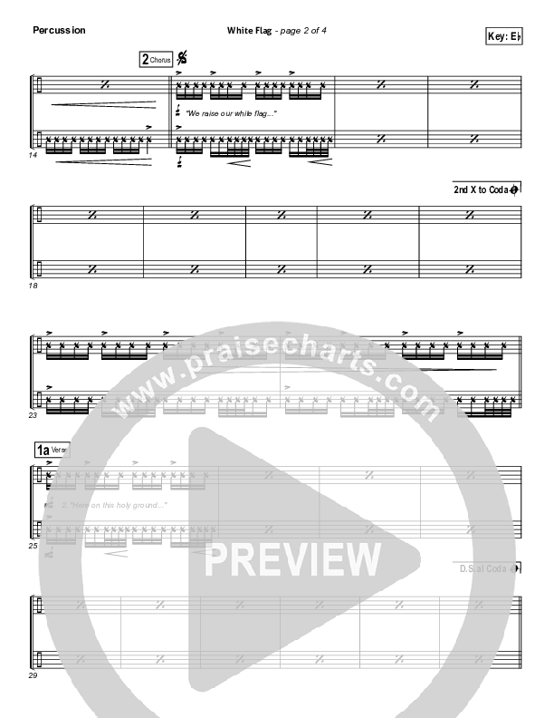 White Flag Percussion (Chris Tomlin / Passion)