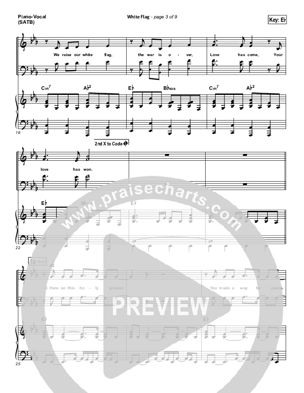 White Flag Piano/Vocal (SATB) (Chris Tomlin / Passion)