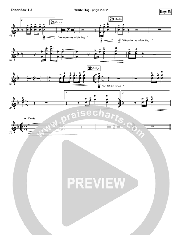 White Flag Tenor Sax 1/2 (Chris Tomlin / Passion)