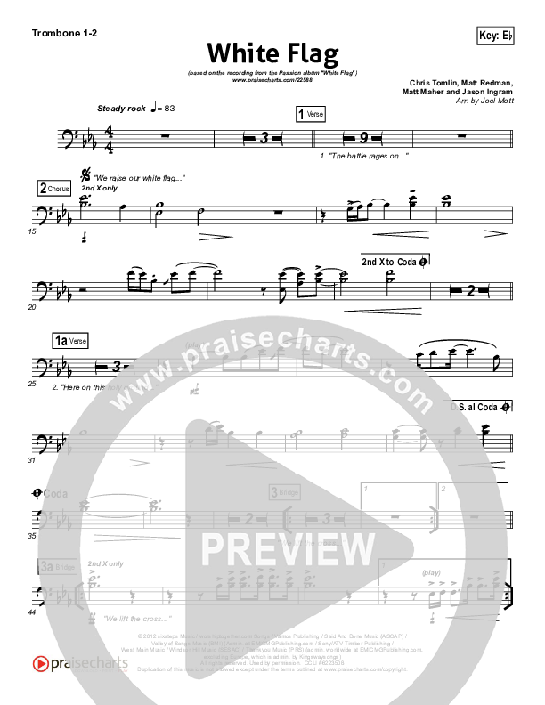 White Flag Trombone 1/2 (Chris Tomlin / Passion)