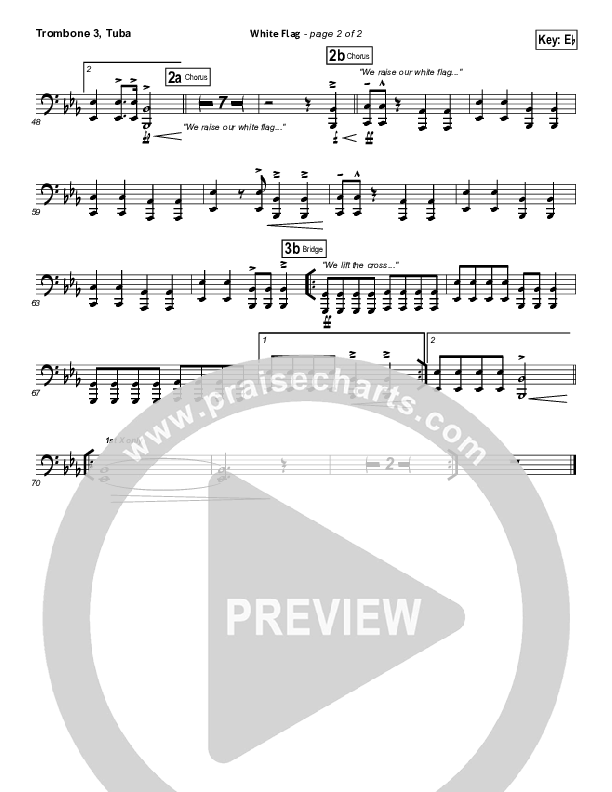 White Flag Trombone 3/Tuba (Chris Tomlin / Passion)
