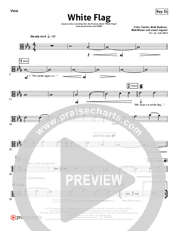 White Flag Viola (Chris Tomlin / Passion)