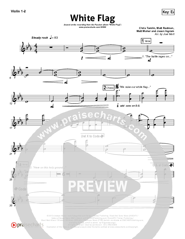 White Flag Violin 1/2 (Chris Tomlin / Passion)