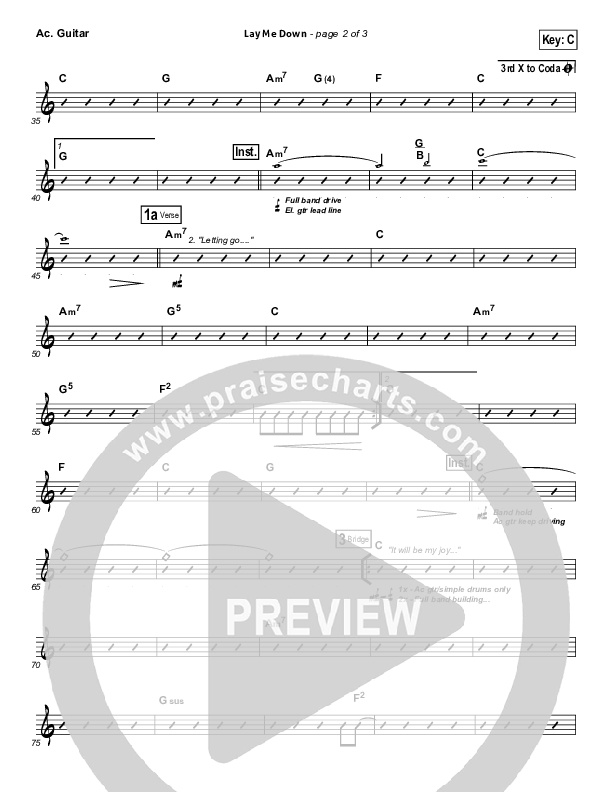 Lay Me Down Acoustic Guitar (Passion / Chris Tomlin / Matt Redman)