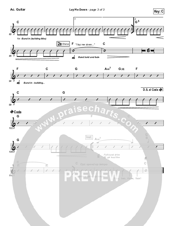 Lay Me Down Acoustic Guitar (Passion / Chris Tomlin / Matt Redman)