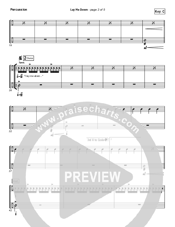 Lay Me Down Percussion (Passion / Chris Tomlin / Matt Redman)