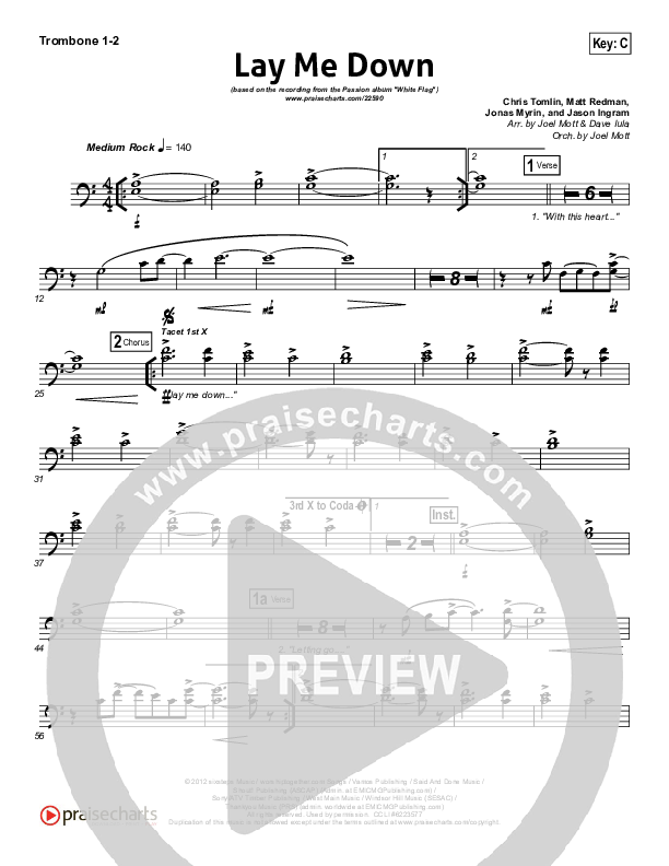 Lay Me Down Trombone 1/2 (Passion / Chris Tomlin / Matt Redman)