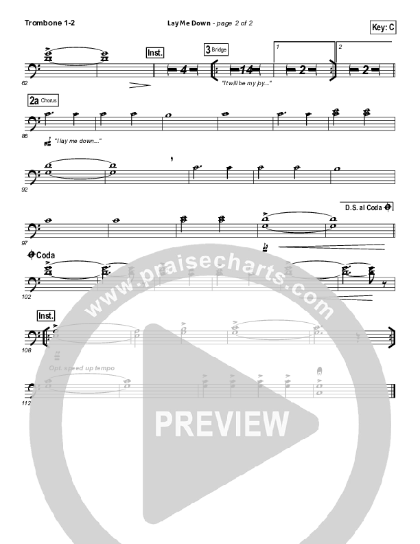 Lay Me Down Trombone 1/2 (Passion / Chris Tomlin / Matt Redman)