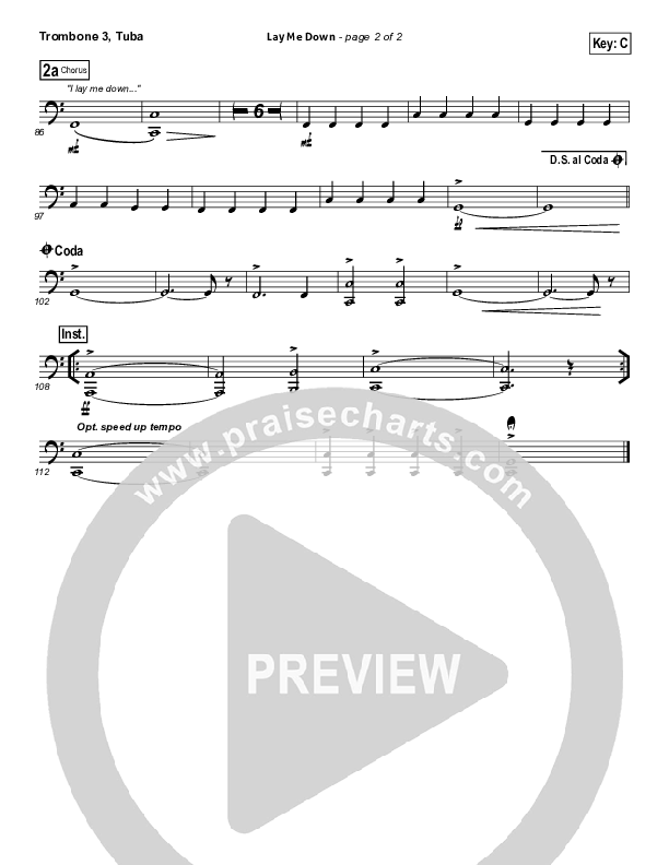 Lay Me Down Trombone 3/Tuba (Passion / Chris Tomlin / Matt Redman)