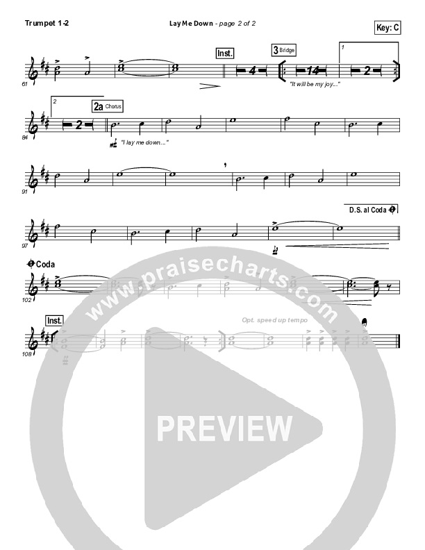 Lay Me Down Trumpet 1,2 (Passion / Chris Tomlin / Matt Redman)