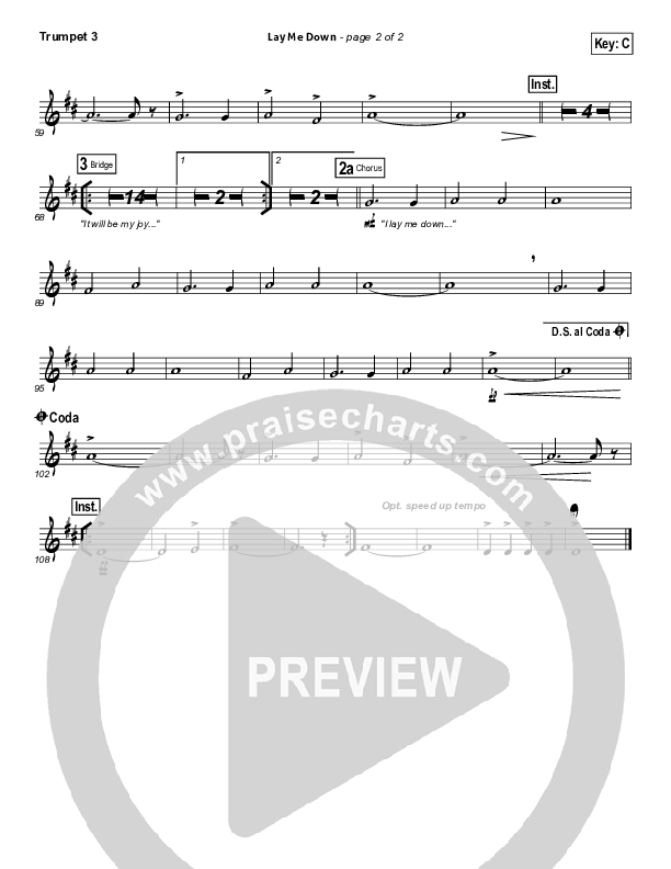 Lay Me Down Trumpet 3 (Passion / Chris Tomlin / Matt Redman)