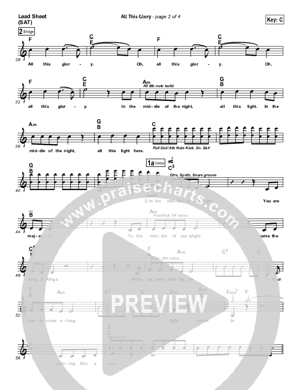 All This Glory Lead Sheet (Passion / David Crowder)