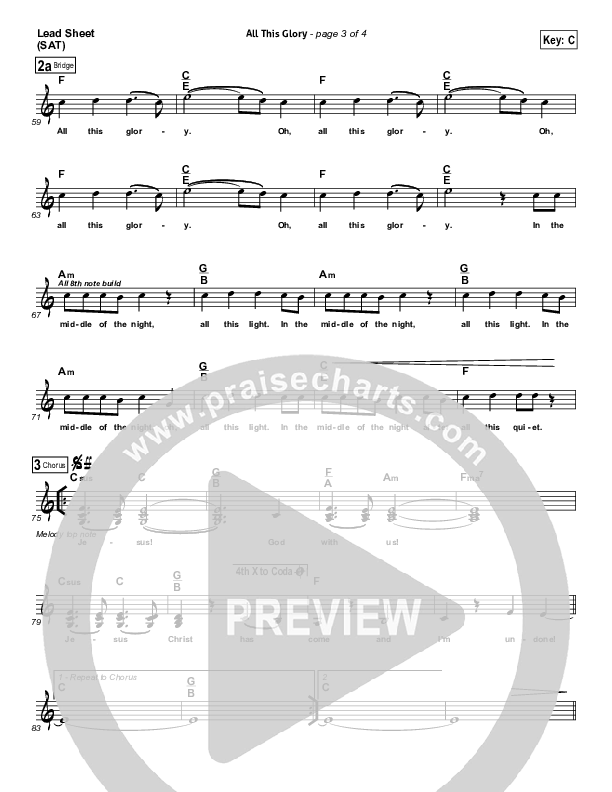 All This Glory Lead Sheet (Passion / David Crowder)