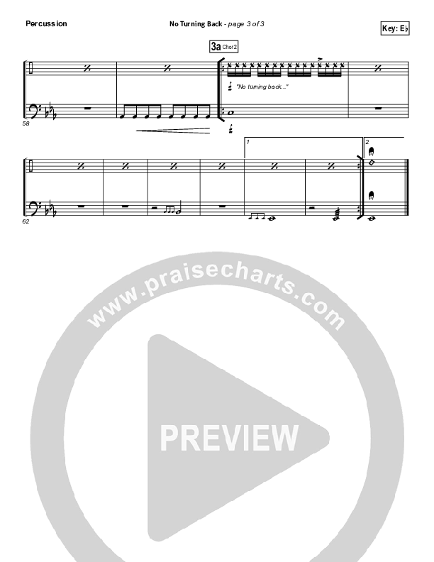 No Turning Back Percussion (Passion / Chris Tomlin)
