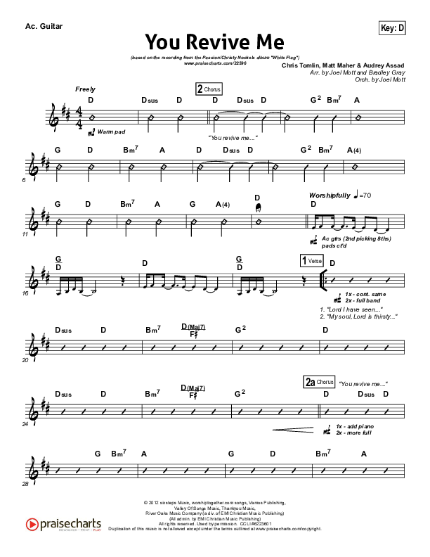 You Revive Me Acoustic Guitar (Passion / Christy Nockels)