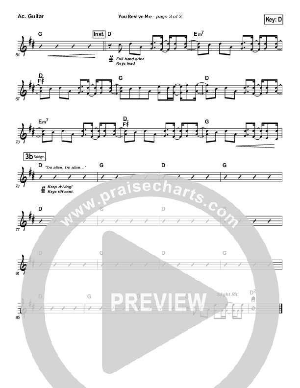 You Revive Me Acoustic Guitar (Passion / Christy Nockels)