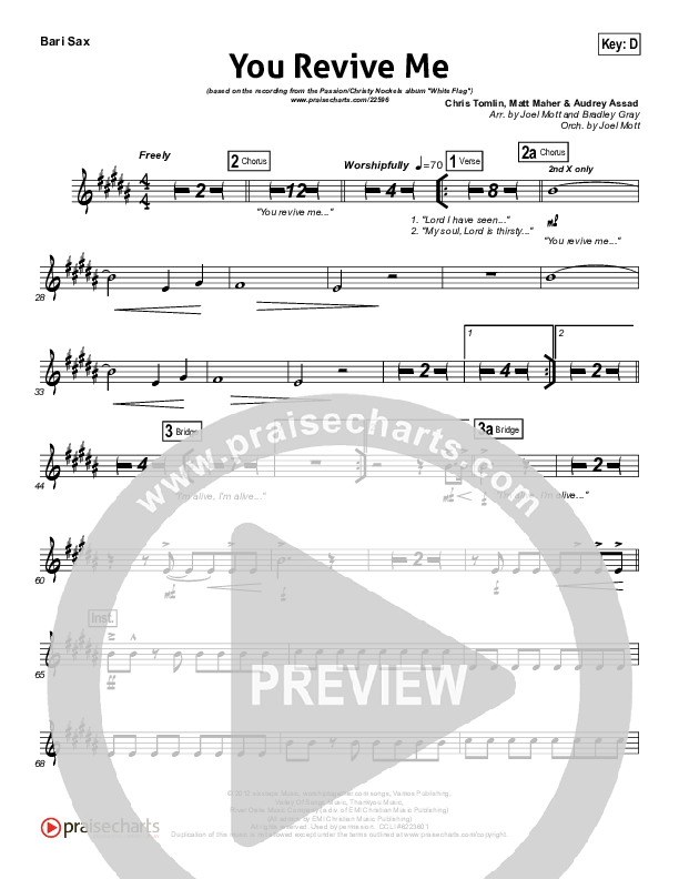 You Revive Me Bari Sax (Passion / Christy Nockels)