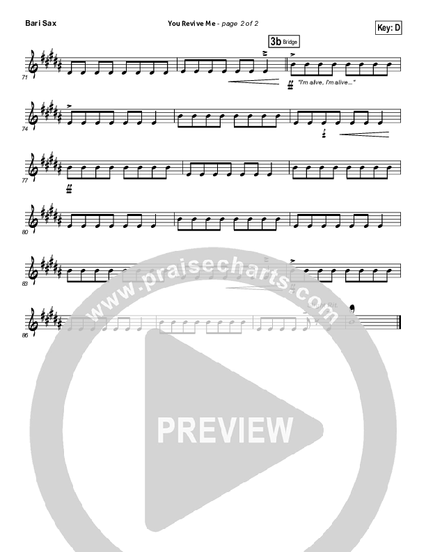 You Revive Me Bari Sax (Passion / Christy Nockels)