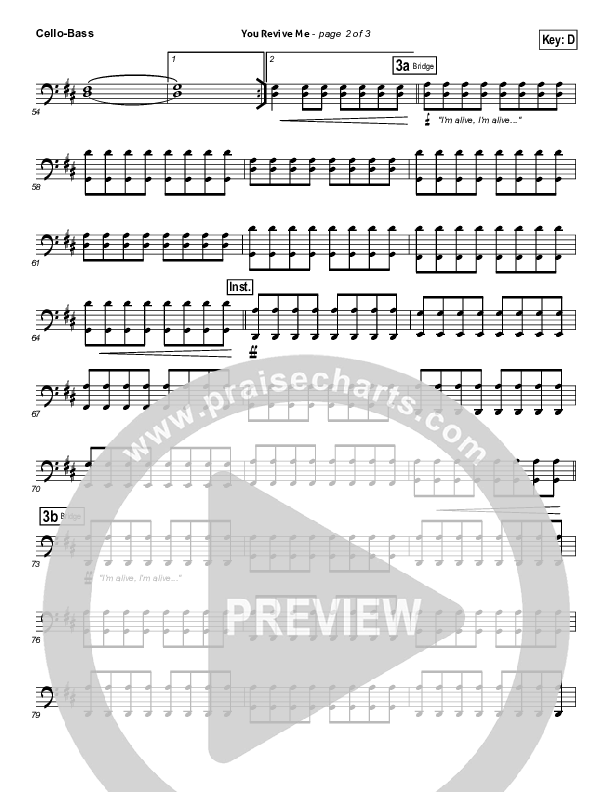 You Revive Me Cello/Bass (Passion / Christy Nockels)