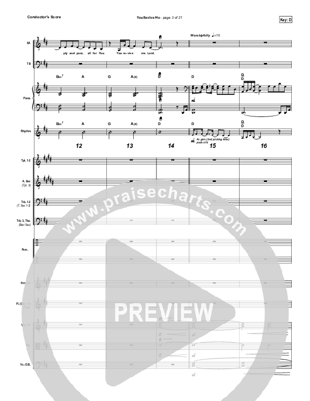 You Revive Me Conductor's Score (Passion / Christy Nockels)