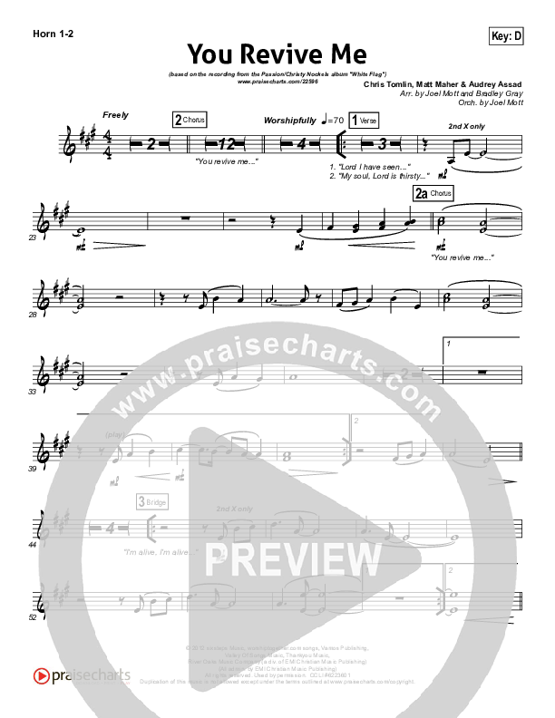 You Revive Me French Horn 1/2 (Passion / Christy Nockels)