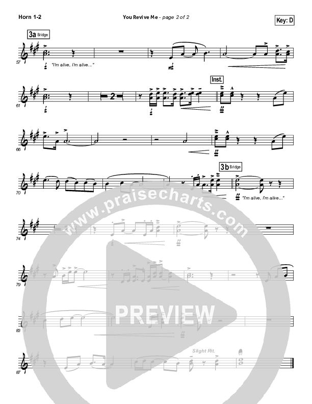 You Revive Me French Horn 1/2 (Passion / Christy Nockels)