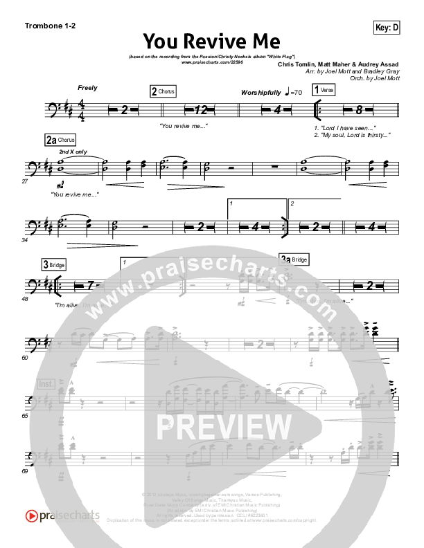 You Revive Me Trombone 1/2 (Passion / Christy Nockels)