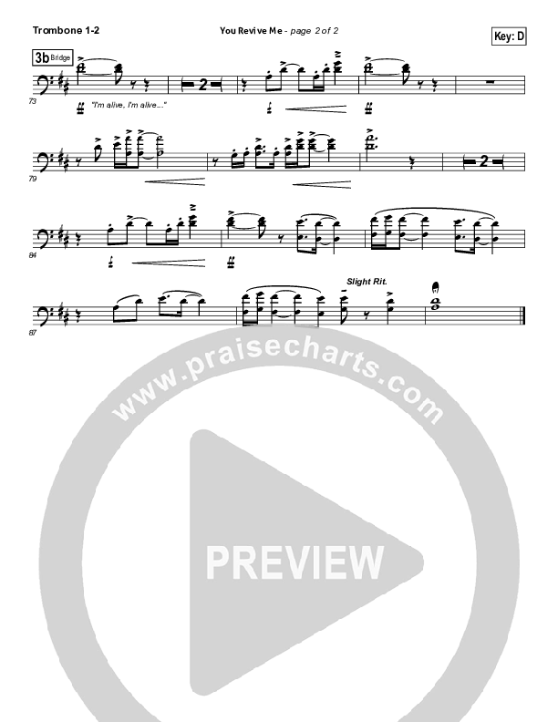 You Revive Me Trombone 1/2 (Passion / Christy Nockels)