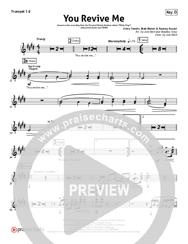 You Revive Me Trumpet 1,2 (Passion / Christy Nockels)