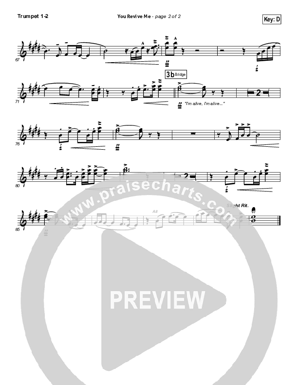 You Revive Me Trumpet 1,2 (Passion / Christy Nockels)