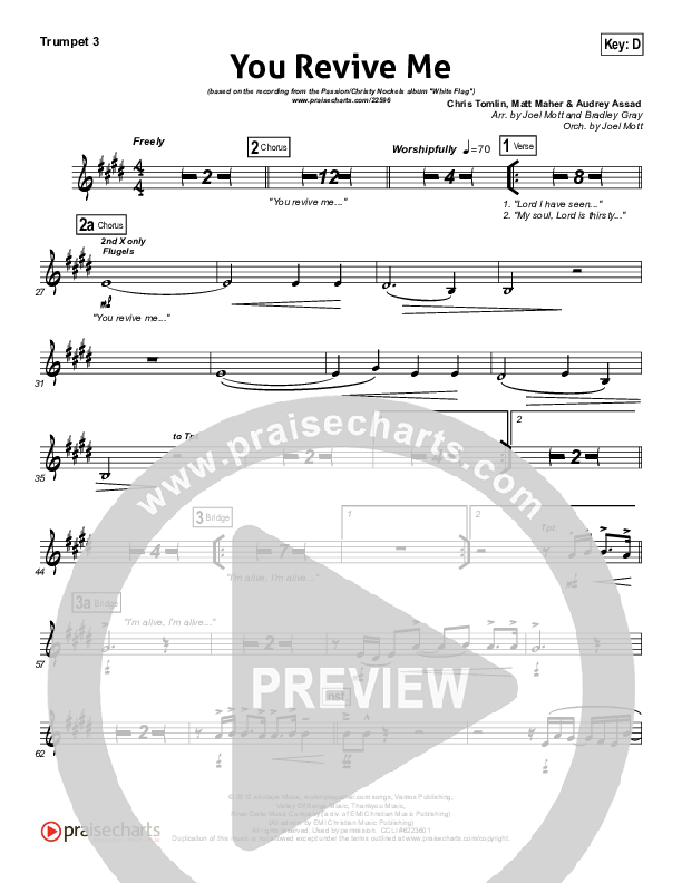You Revive Me Trumpet 3 (Passion / Christy Nockels)