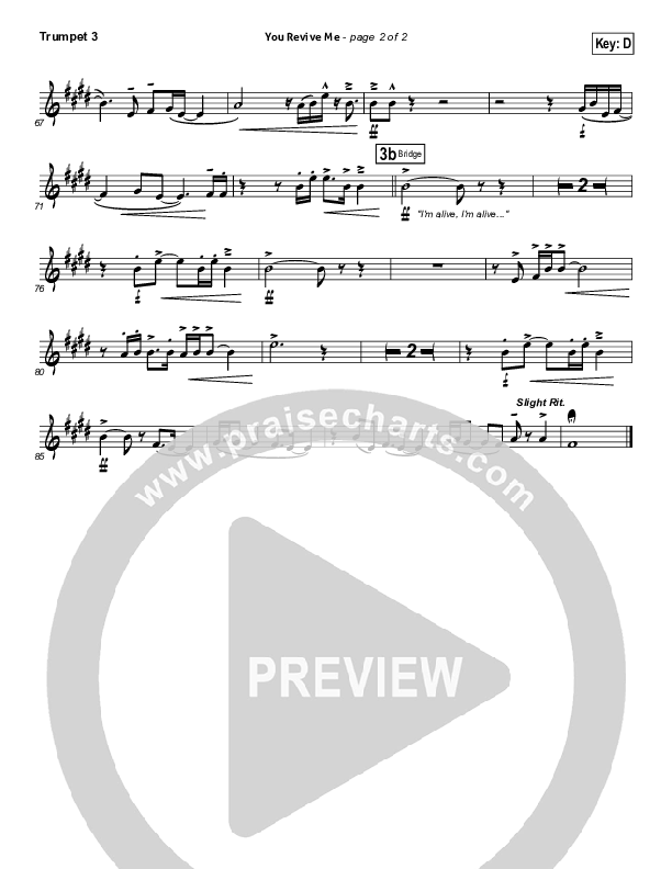 You Revive Me Trumpet 3 (Passion / Christy Nockels)