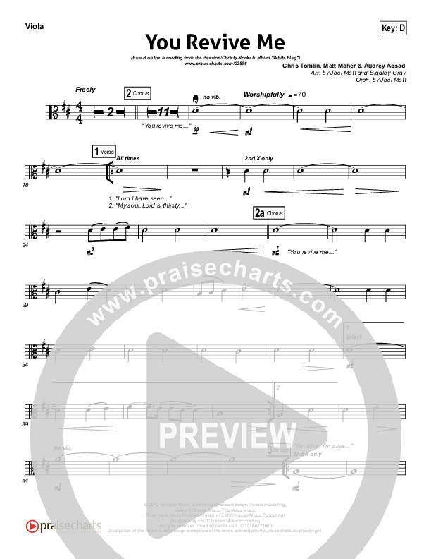 You Revive Me Viola (Passion / Christy Nockels)