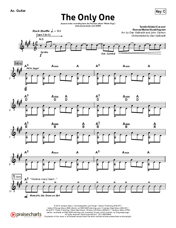 The Only One Acoustic Guitar (Passion / Chris Tomlin)