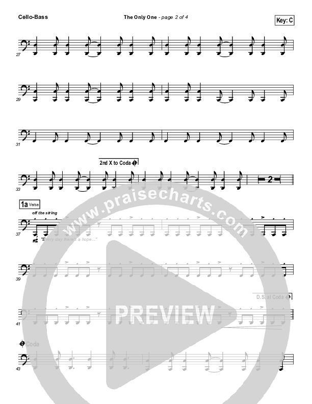 The Only One Cello/Bass (Passion / Chris Tomlin)