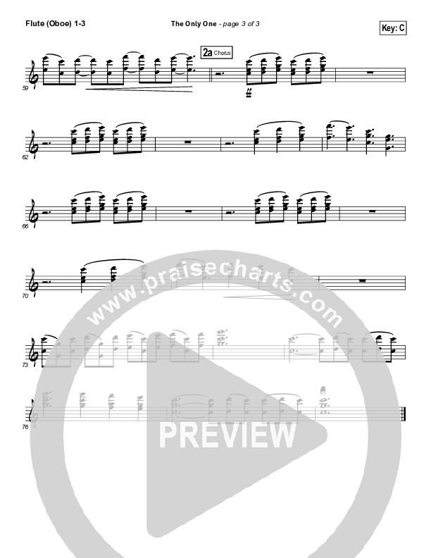 The Only One Flute/Oboe 1/2/3 (Passion / Chris Tomlin)
