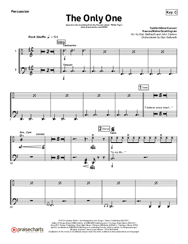 The Only One Percussion (Passion / Chris Tomlin)