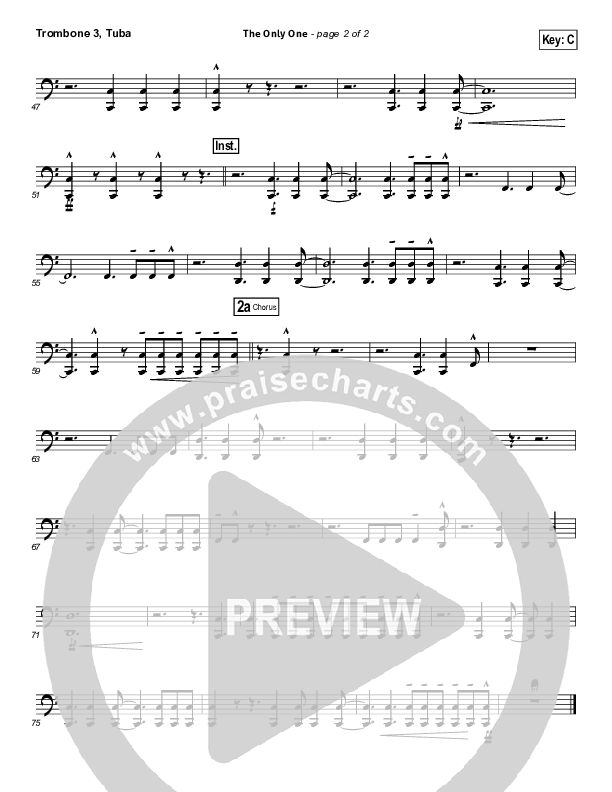 The Only One Trombone 3/Tuba (Passion / Chris Tomlin)