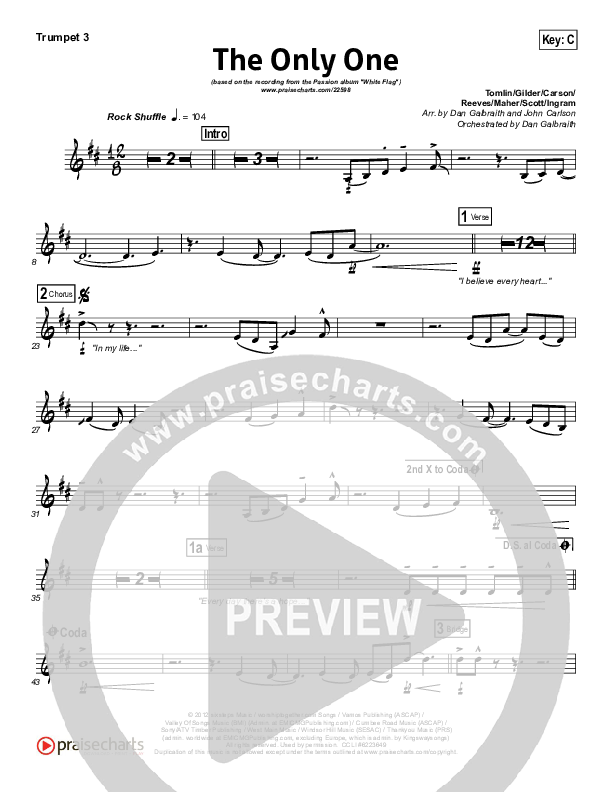 The Only One Trumpet 3 (Passion / Chris Tomlin)