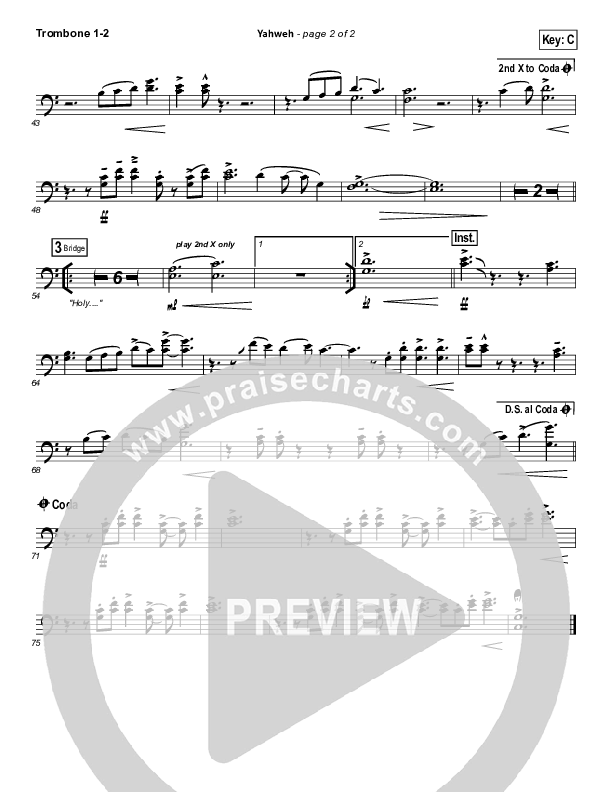 Yahweh Trombone 1/2 (Passion / Chris Tomlin)