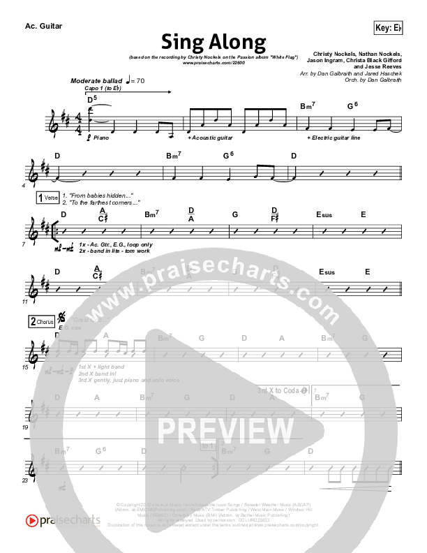 Sing Along Rhythm Chart (Passion / Christy Nockels)