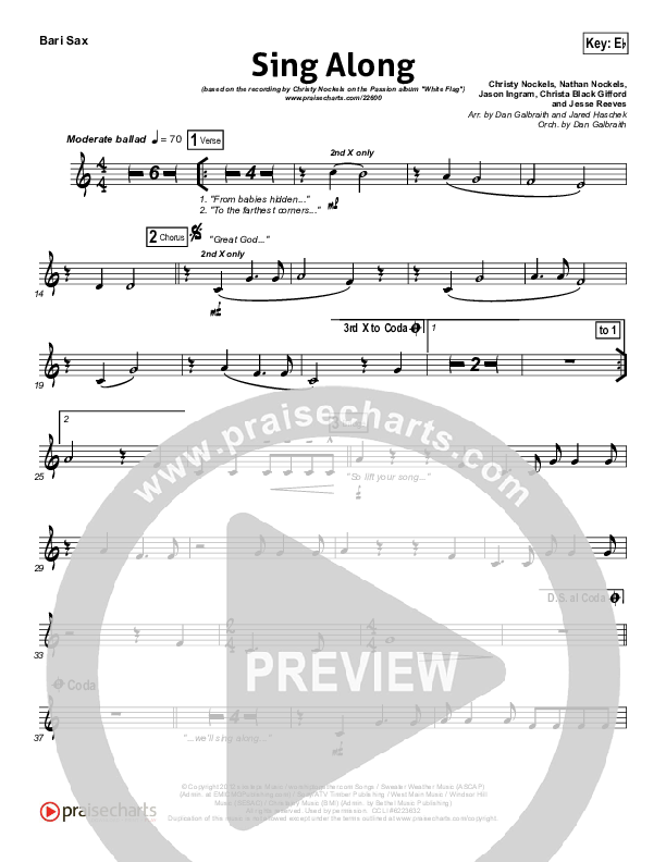 Sing Along Bari Sax (Passion / Christy Nockels)