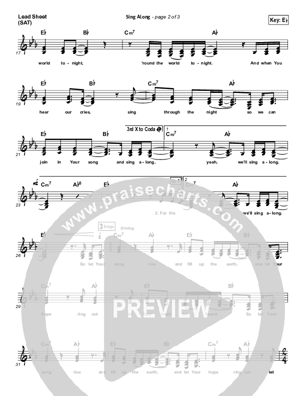 Sing Along Lead Sheet (SAT) (Passion / Christy Nockels)