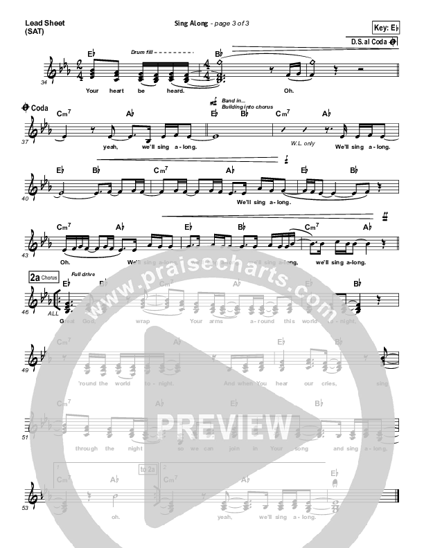 Sing Along Lead Sheet (SAT) (Passion / Christy Nockels)