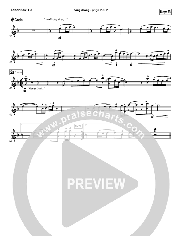 Sing Along Tenor Sax 1/2 (Passion / Christy Nockels)