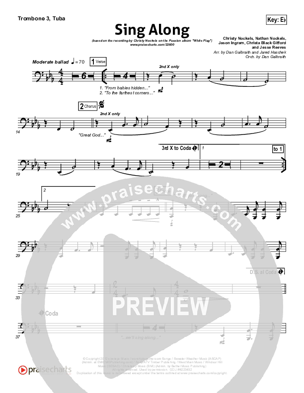 Sing Along Trombone 3/Tuba (Passion / Christy Nockels)