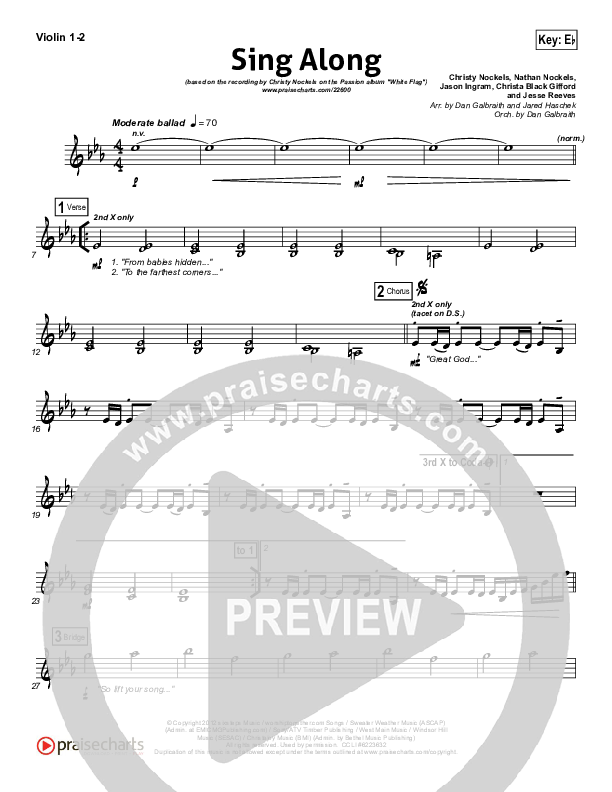 Sing Along Violin 1/2 (Passion / Christy Nockels)