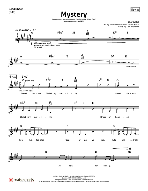 Mystery Lead Sheet (Passion / Charlie Hall)