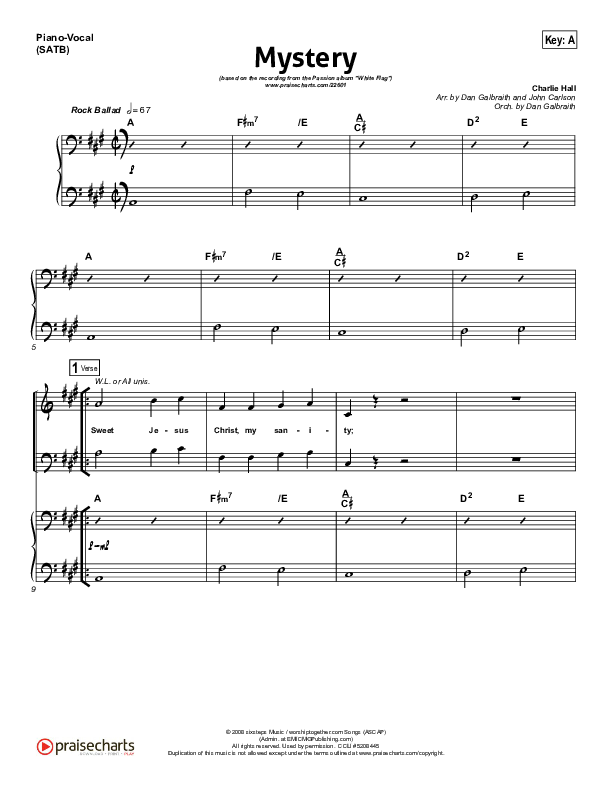Mystery Piano/Vocal & Lead (Passion / Charlie Hall)
