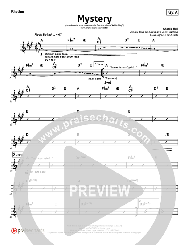 Mystery Rhythm Chart (Passion / Charlie Hall)